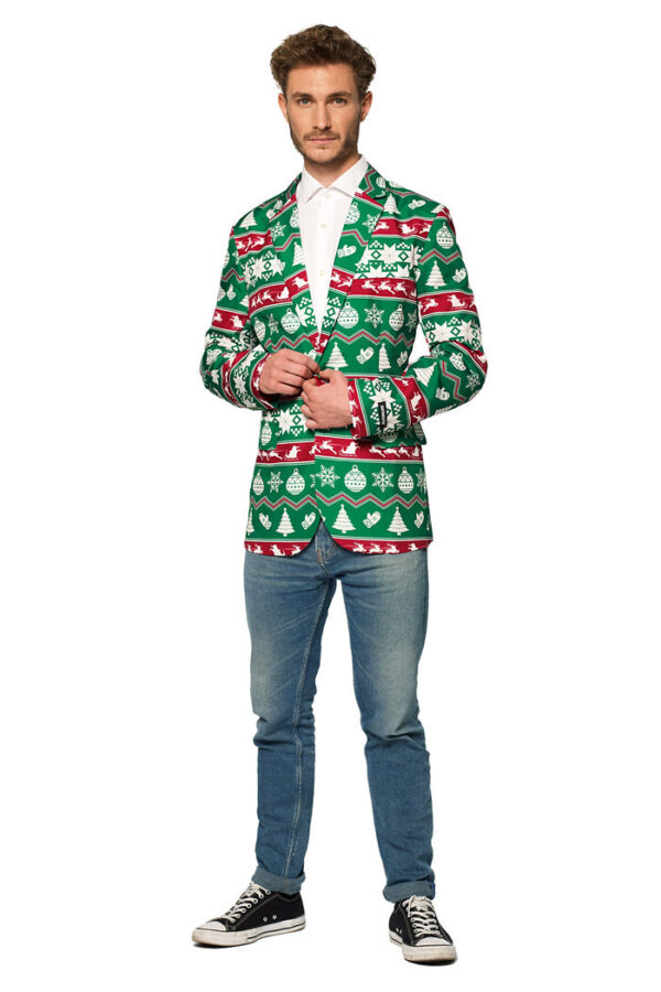 Suitmeisterâ¢ Christmas Green Nordic Blazer